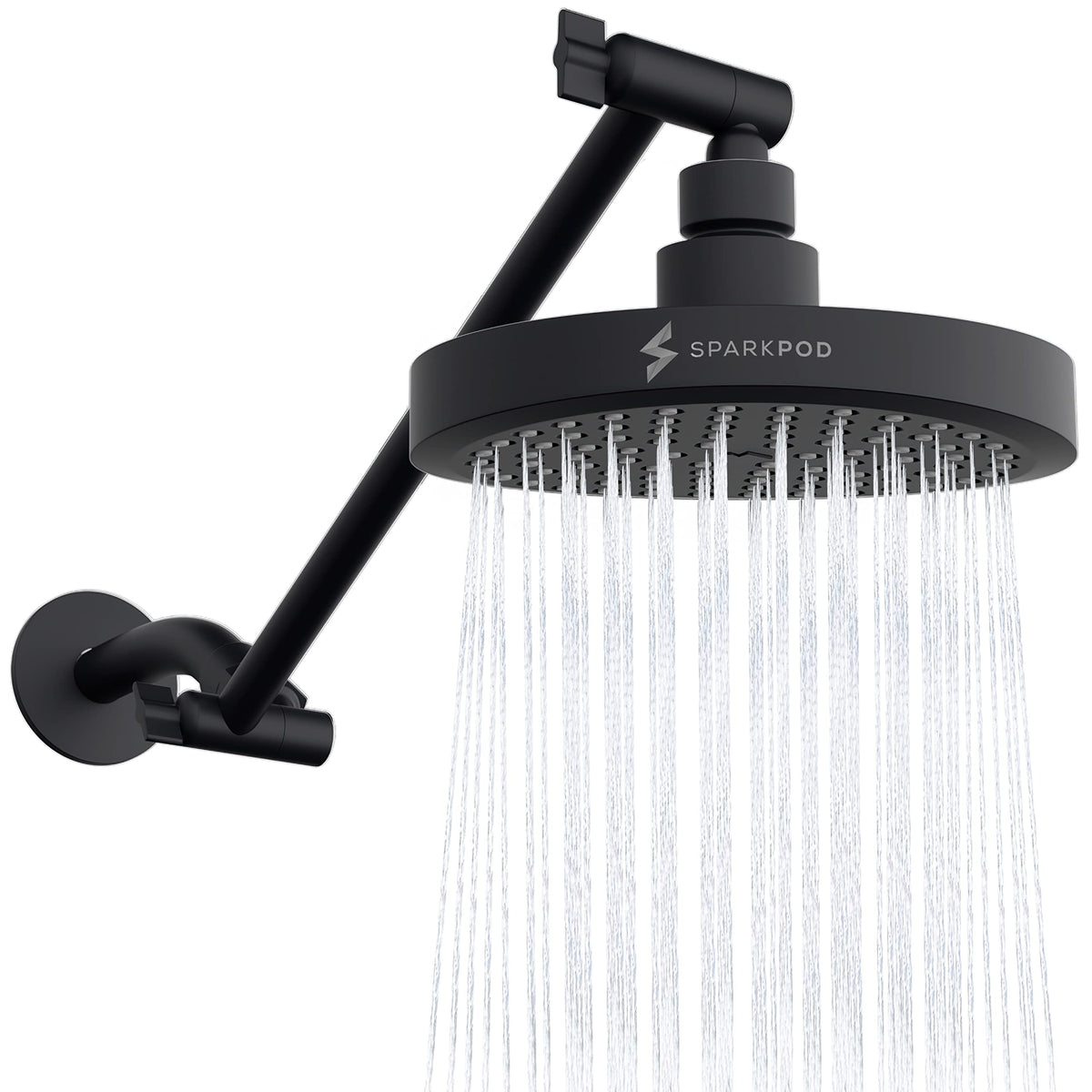 SparkPod 6" Round Rain Shower Head with 11" Shower Arm