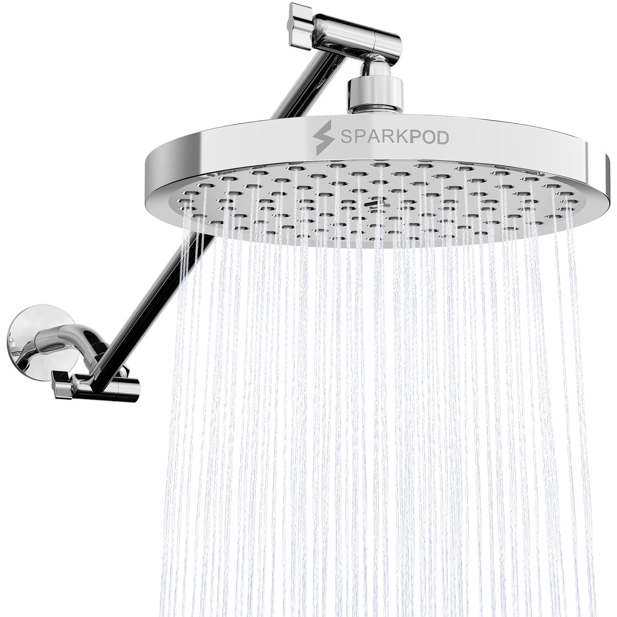 SparkPod 6" Round Rain Shower Head with 11" Shower Arm
