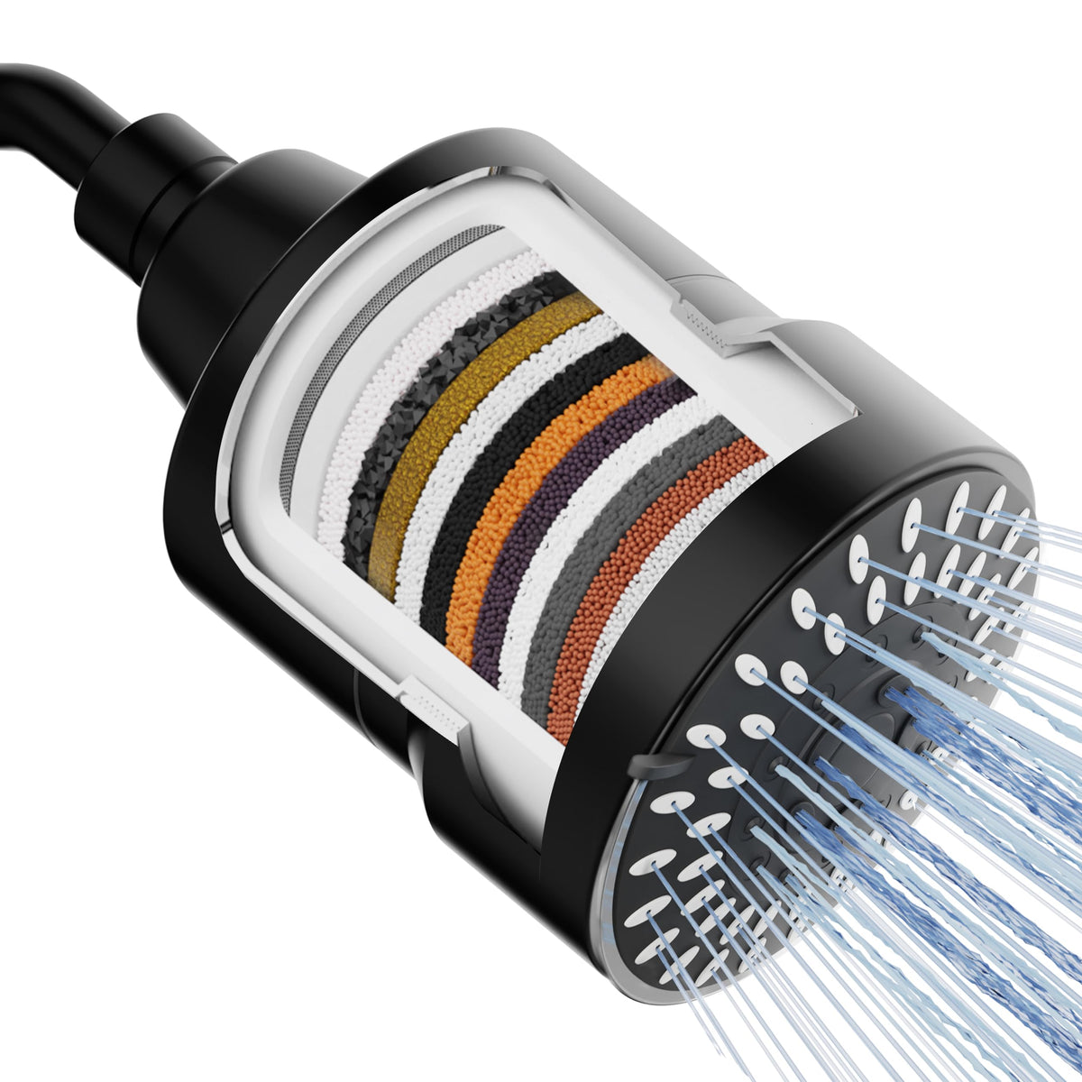 Mist Shower Filter Head for Hard Water Improves Skin, Hair, and Nails - Large, High Output Filtered Shower Head with Filter Softens Water and Removes Chlorine and Heavy Metals, Chrome