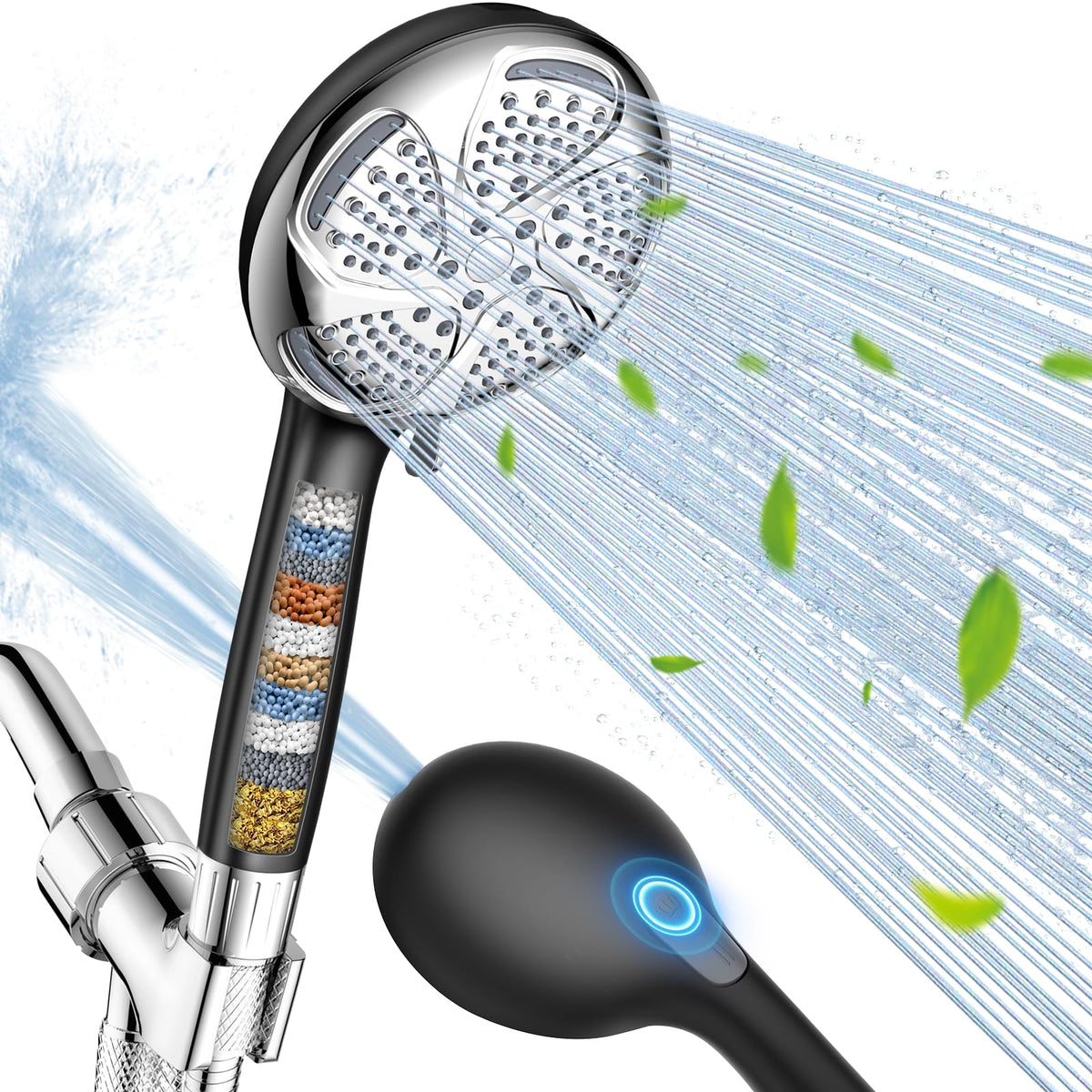 FEELSO Filtered Shower Head with Handheld, High Pressure 7-Spray Showerhead