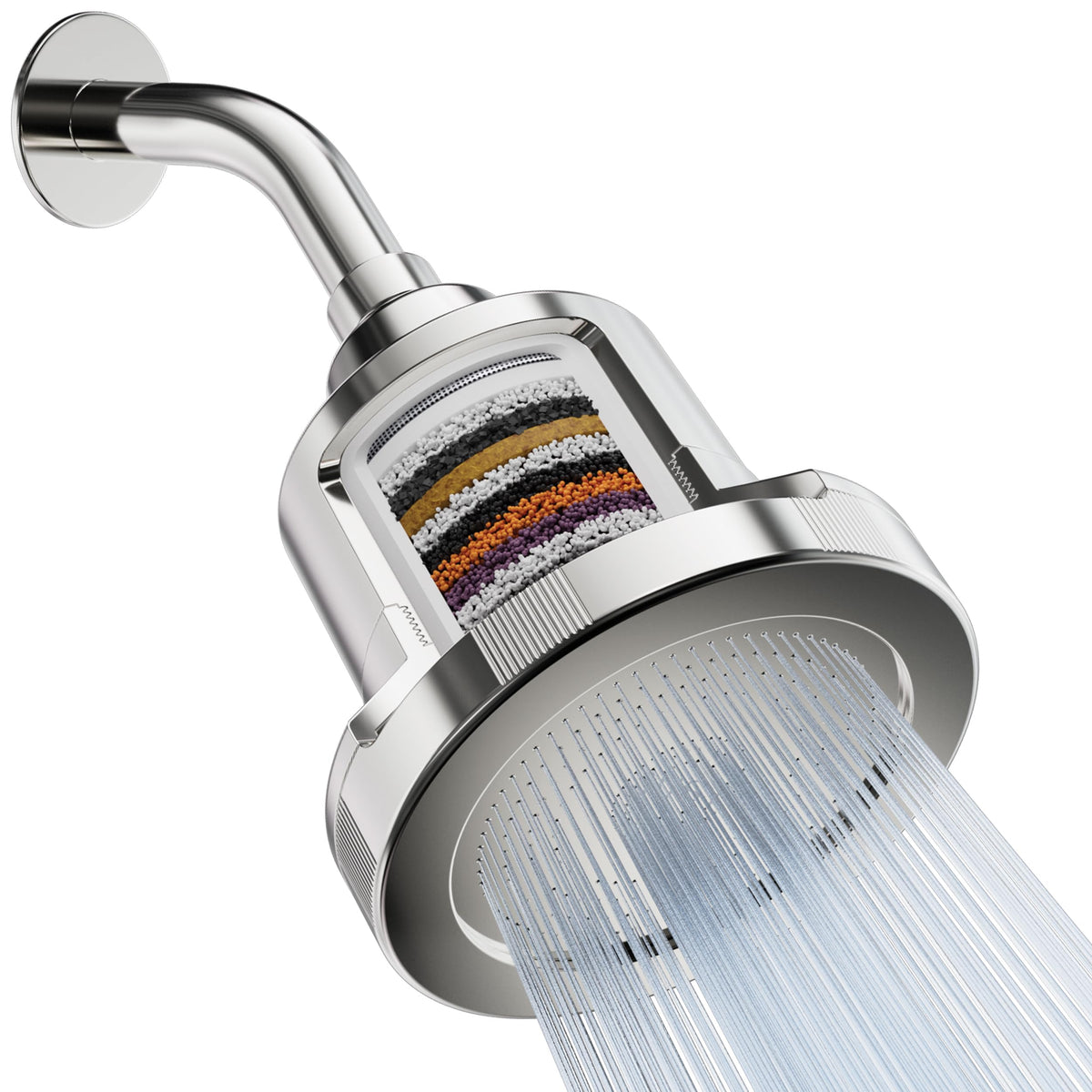 Mist Shower Filter Head for Hard Water Improves Skin, Hair, and Nails - Large, High Output Filtered Shower Head with Filter Softens Water and Removes Chlorine and Heavy Metals, Chrome