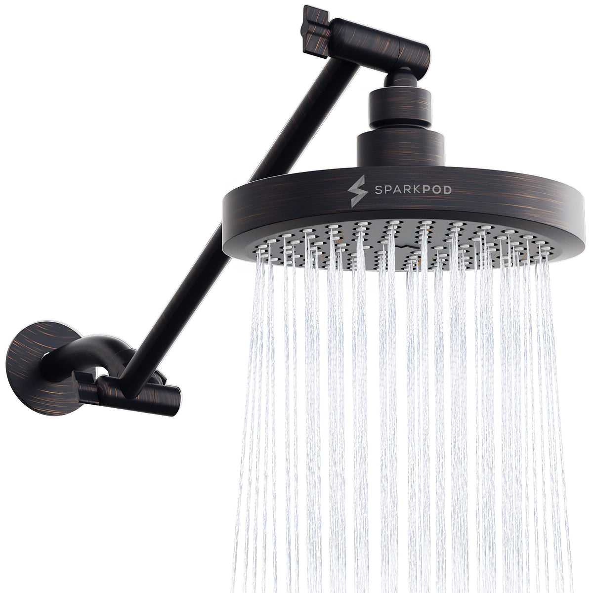 SparkPod 6" Round Rain Shower Head with 11" Shower Arm