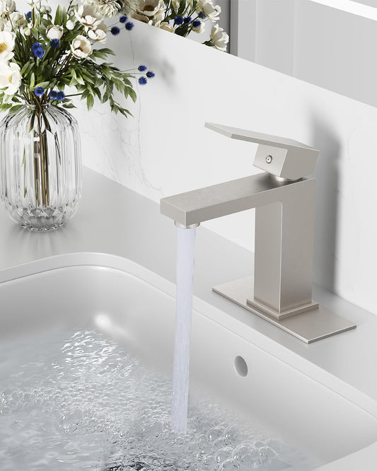 Midanya Bathroom Faucets 1 Hole Single Handle,Brushed Nickel