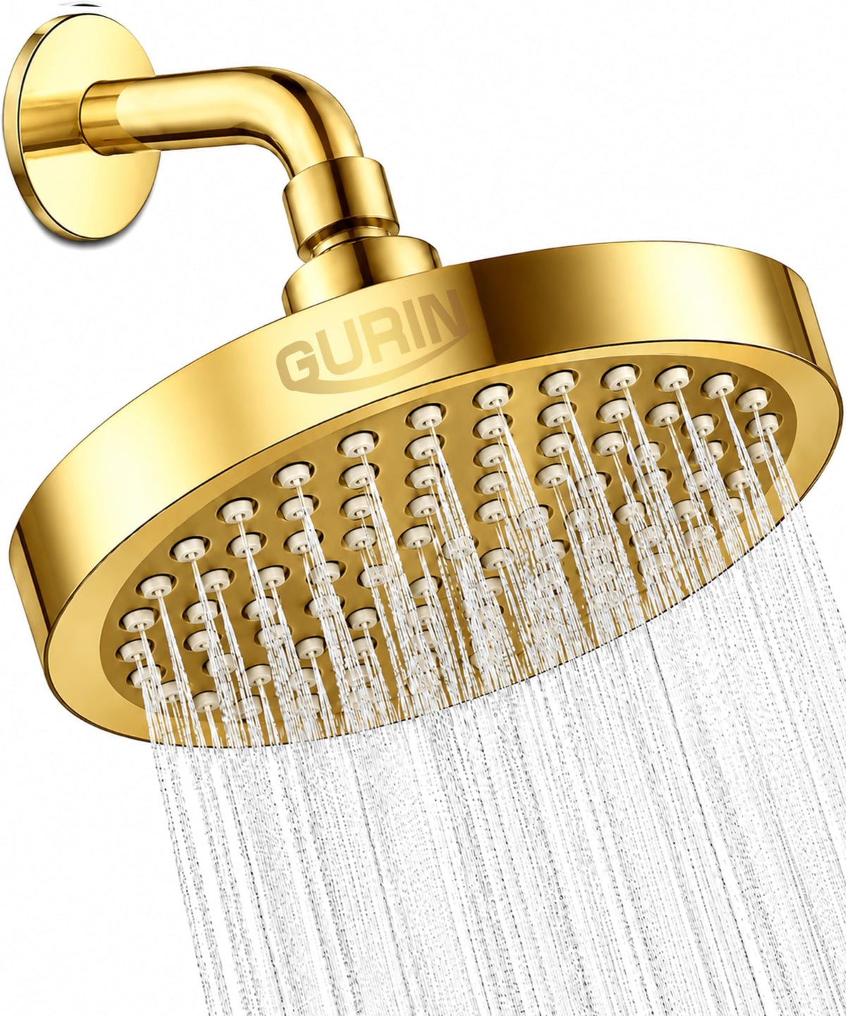 GURIN Shower Head - Luxury Polished Chrome Finish - Rain Showerhead 6 Inch