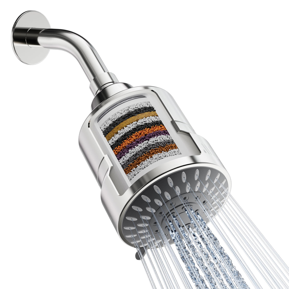 Mist Shower Filter Head for Hard Water Improves Skin, Hair, and Nails - Large, High Output Filtered Shower Head with Filter Softens Water and Removes Chlorine and Heavy Metals, Chrome