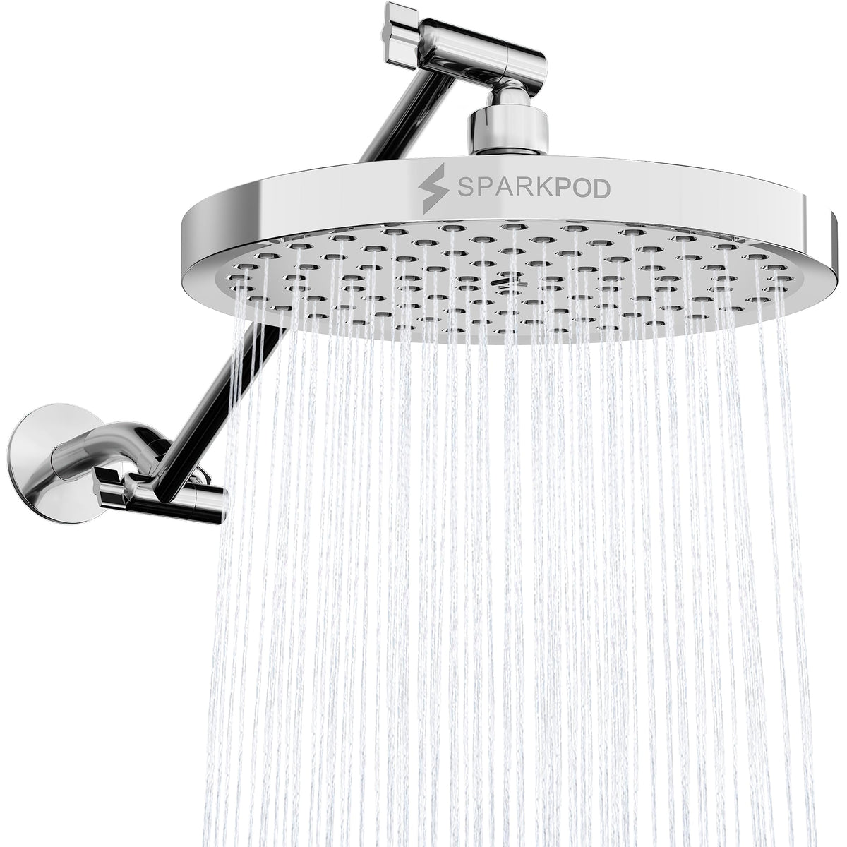 SparkPod 6" Round Rain Shower Head with 11" Shower Arm