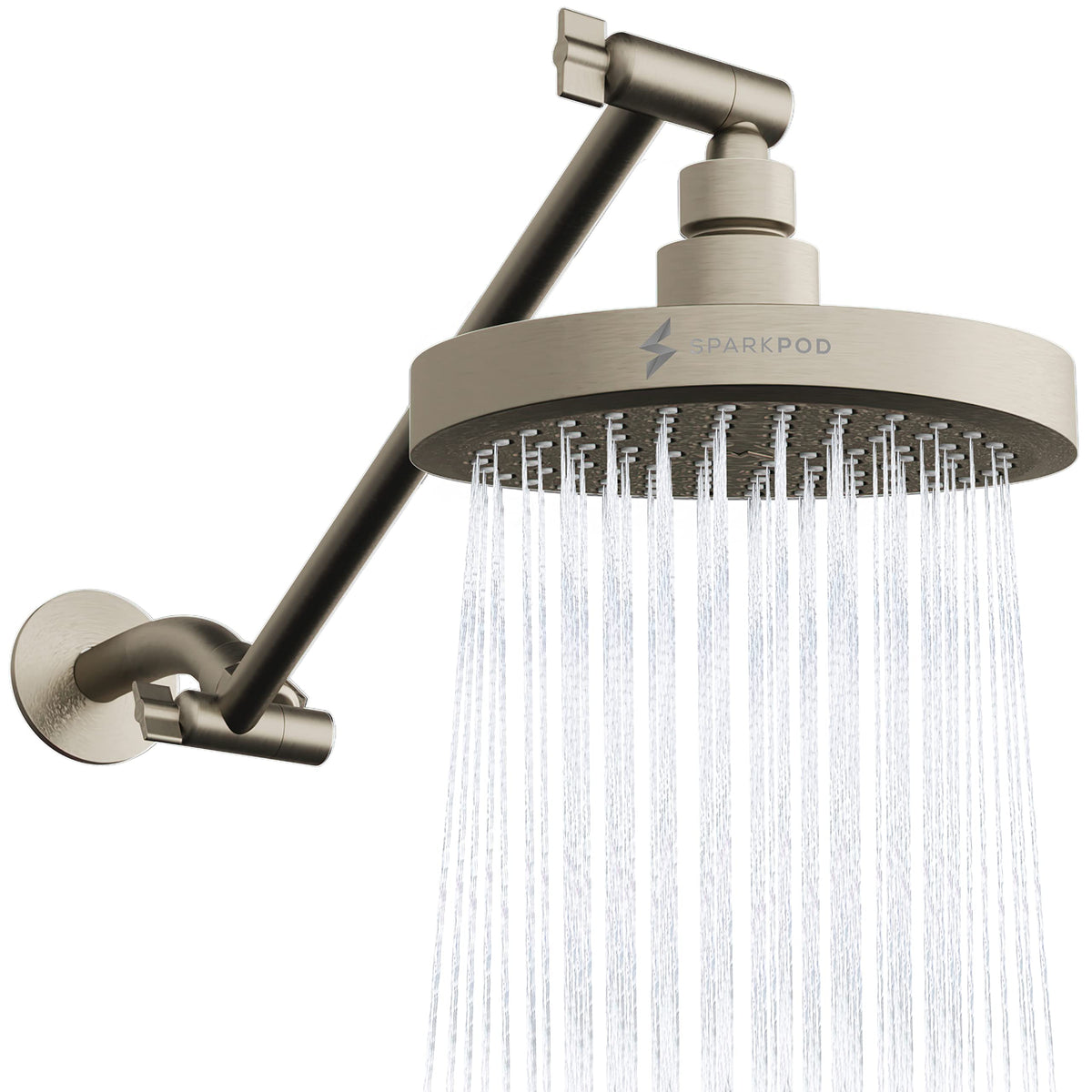 SparkPod 6" Round Rain Shower Head with 11" Shower Arm