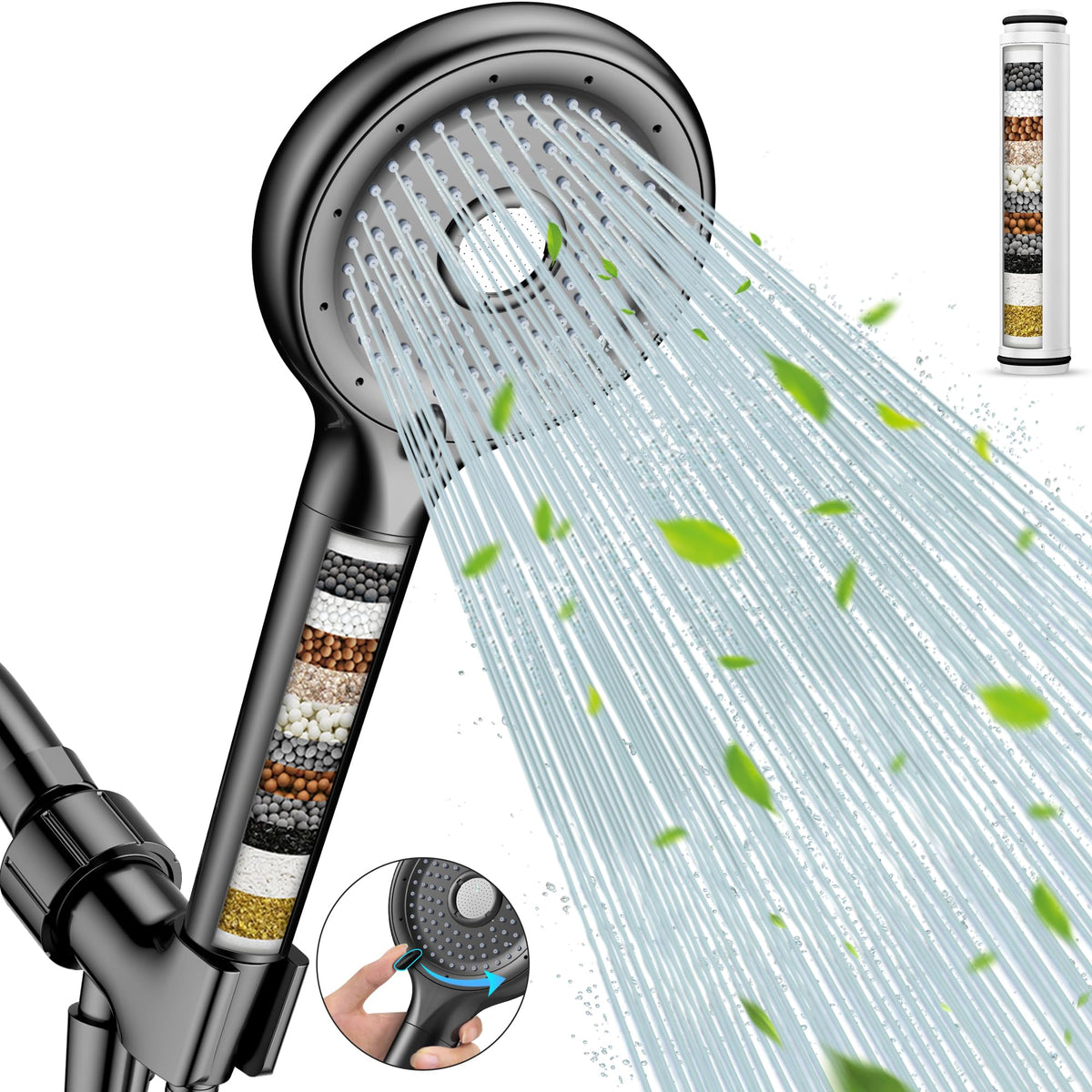 FEELSO Filtered Shower Head with Handheld, High Pressure Shower Filter Head