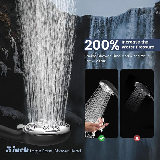 FEELSO Filtered Shower Head with Handheld, High Pressure 7-Spray Showerhead