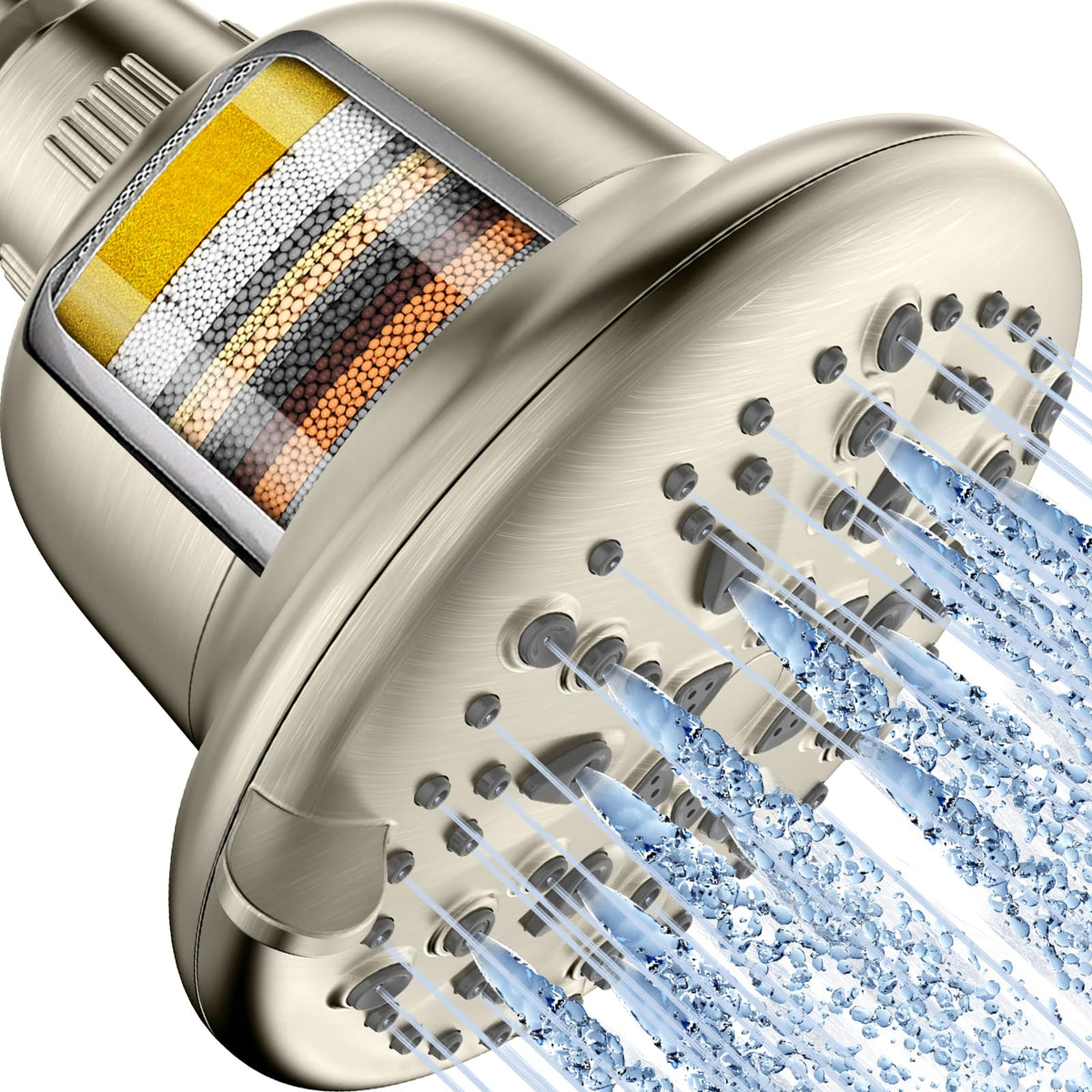 Cobbe Filtered Shower Head, 7 Modes High Pressure Shower Heads Chrome