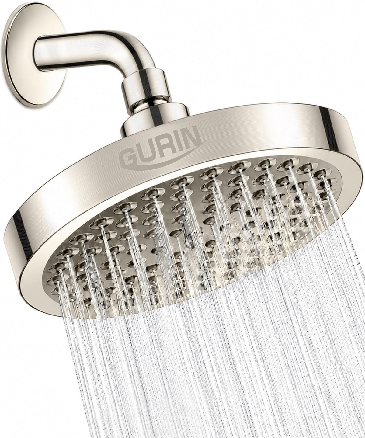 GURIN Shower Head - Luxury Polished Chrome Finish - Rain Showerhead 6 Inch
