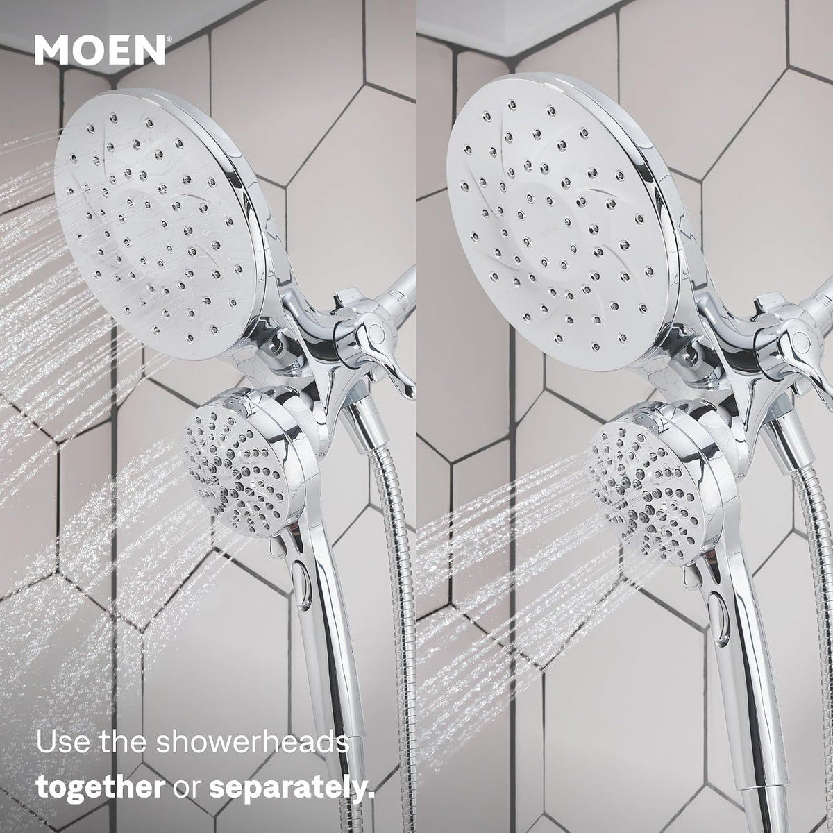 Moen 26009 Engage Magnetix Chrome 2-in-1 Rain Shower Head & Handshower