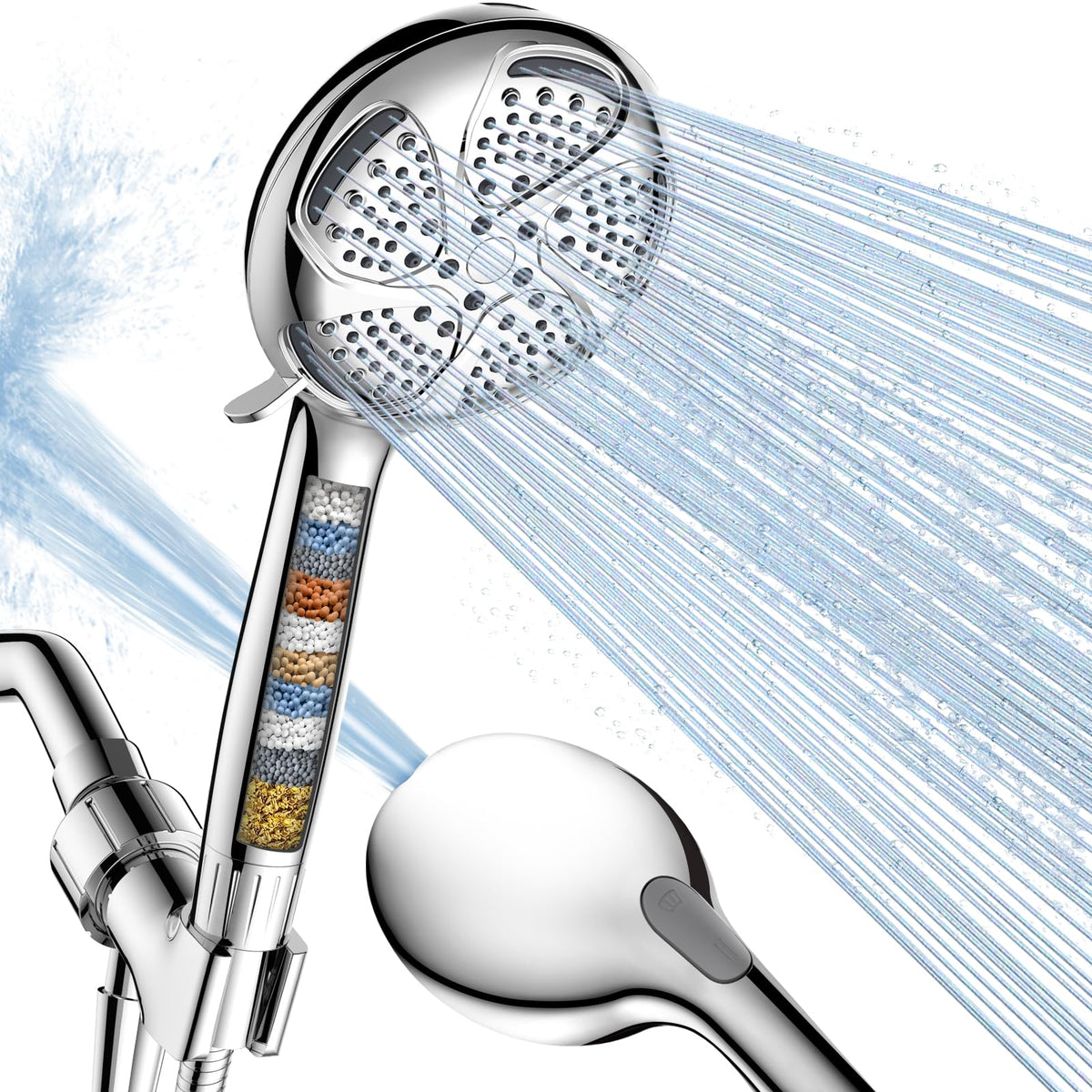FEELSO Filtered Shower Head with Handheld, High Pressure 7-Spray Showerhead