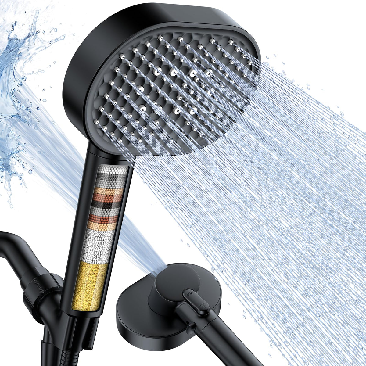 Filtered Shower Head with Handheld,High Pressure 4 Mode Shower with Filters