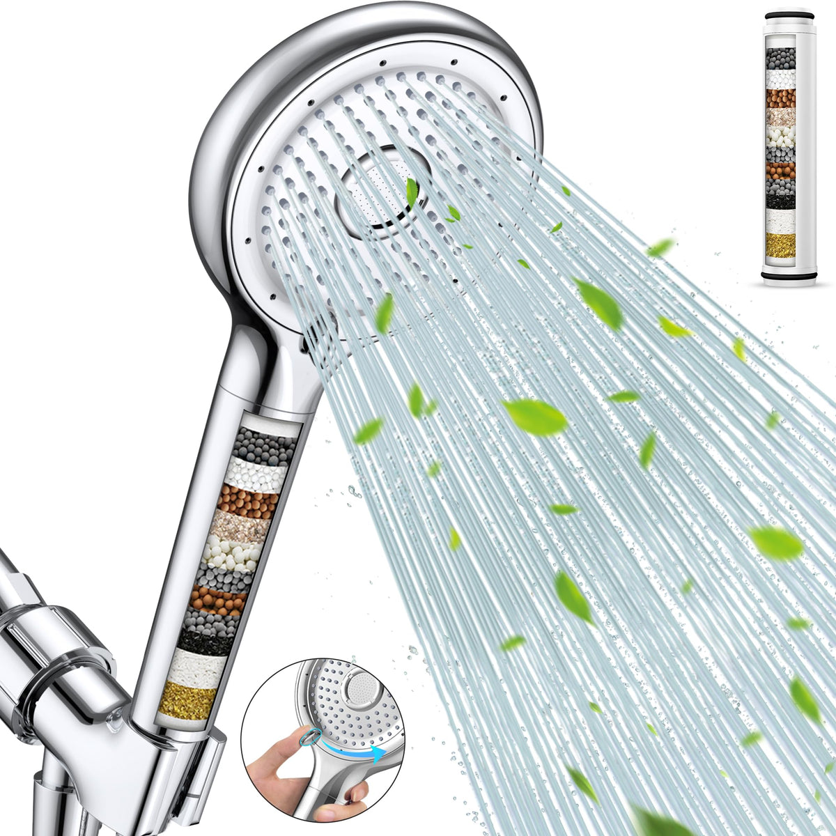 FEELSO Filtered Shower Head with Handheld, High Pressure Shower Filter Head