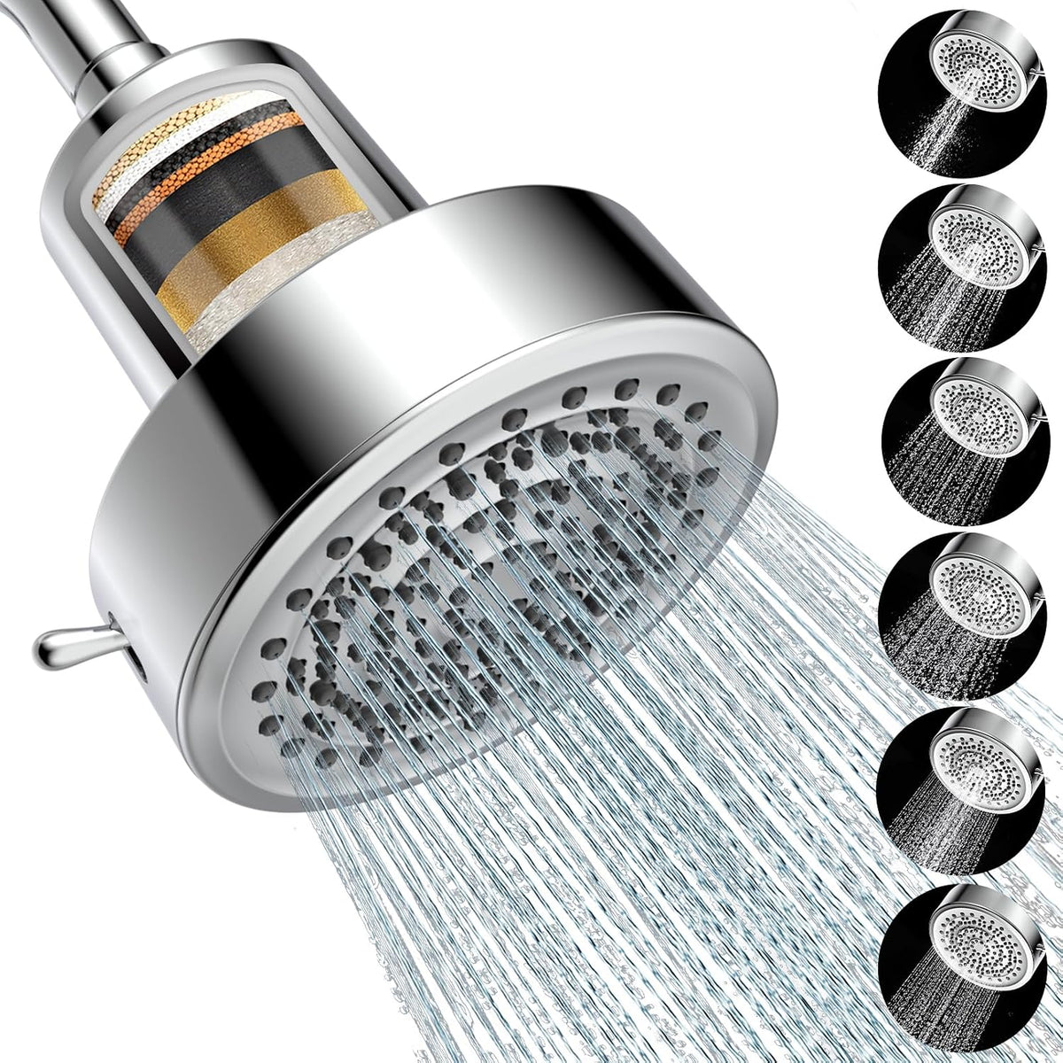 Filtered Shower Head, Shower Head with Filters for Healthy Hair & Skin