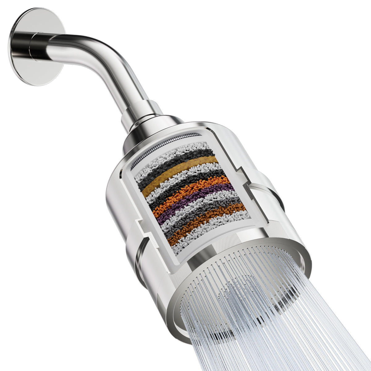 Mist Shower Filter Head for Hard Water Improves Skin, Hair, and Nails - Large, High Output Filtered Shower Head with Filter Softens Water and Removes Chlorine and Heavy Metals, Chrome