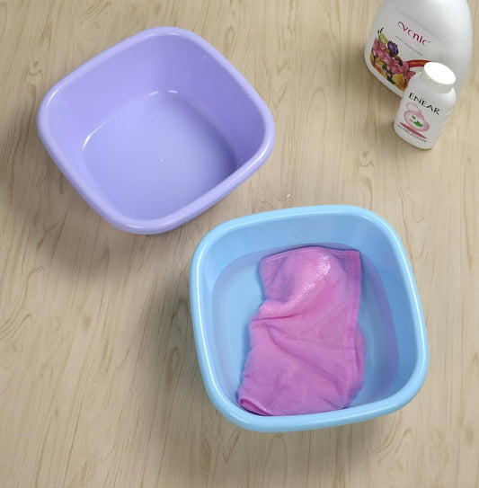 12 Quart Plastic Square Washbasin, Set of 3
