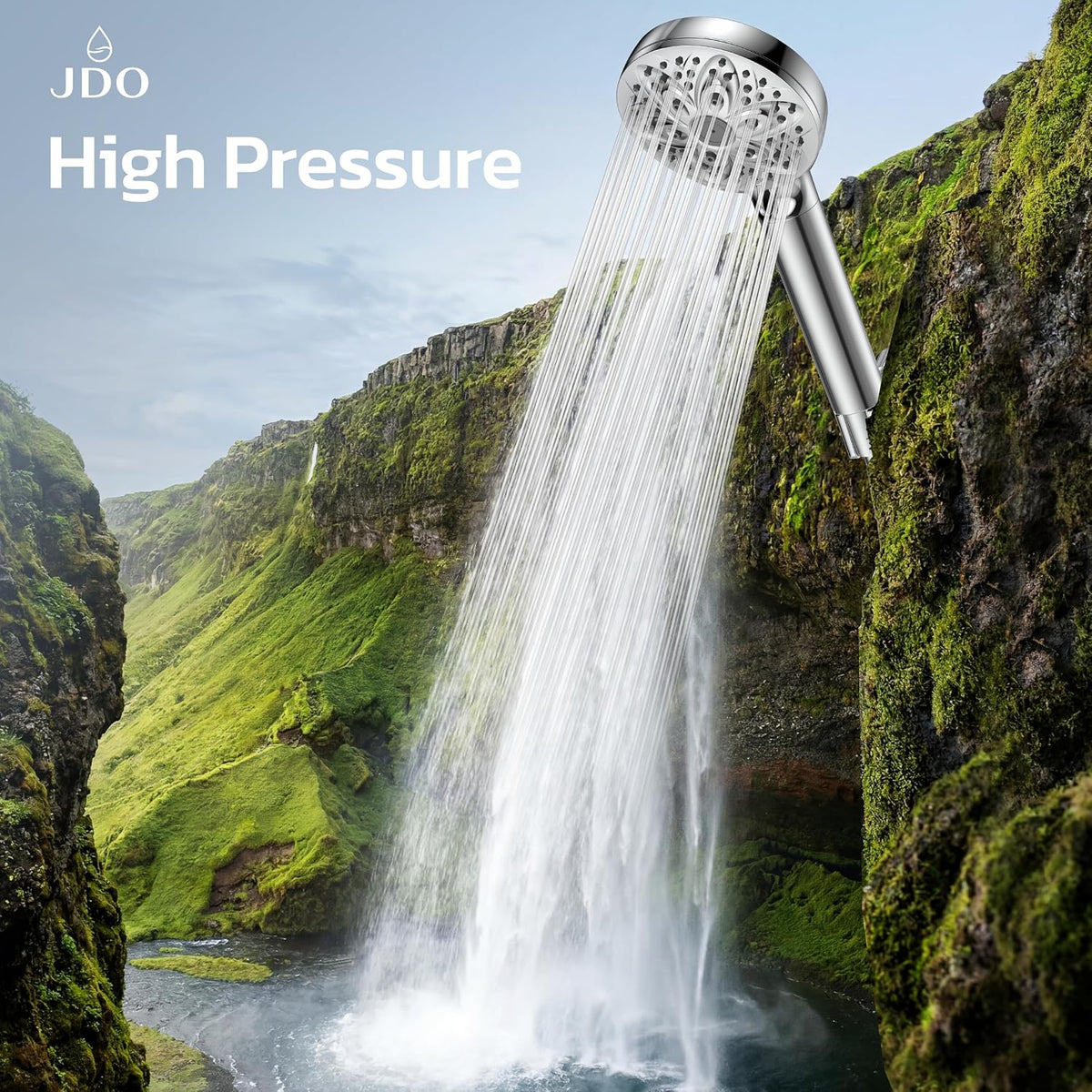 JDO High Pressure Filtered Shower Head with Handheld (Chrome)
